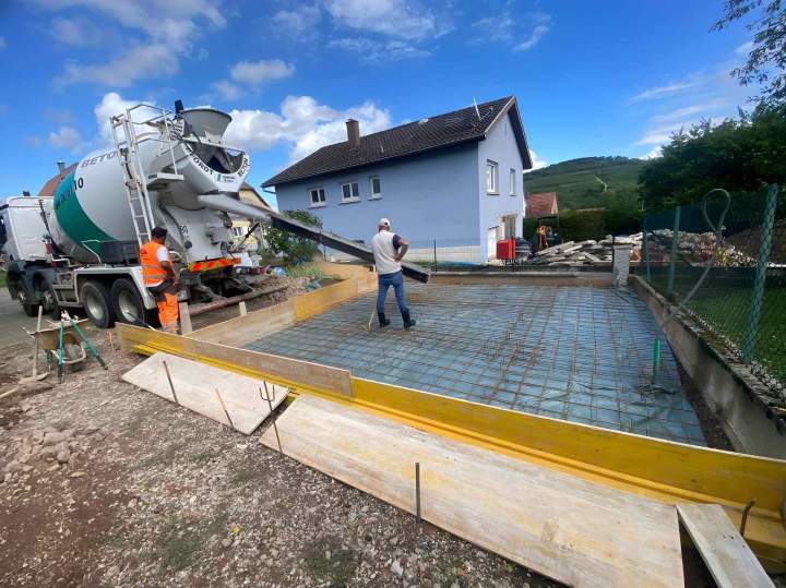 Réalisation dalle en béton Geispolsheim
