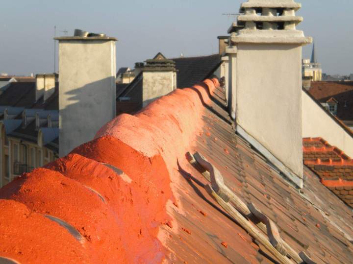 Rénovation crépi souche cheminée Geispolsheim