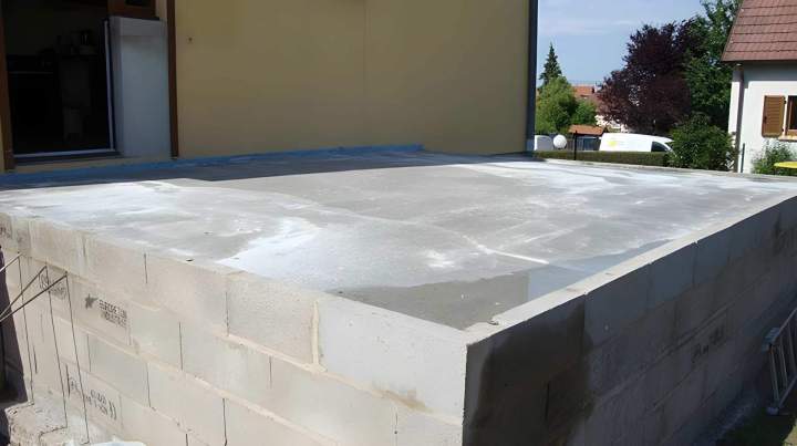 Terrasse en béton chantier Geispolsheim