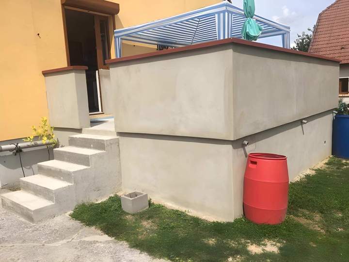 Terrasse jardin béton Geispolsheim